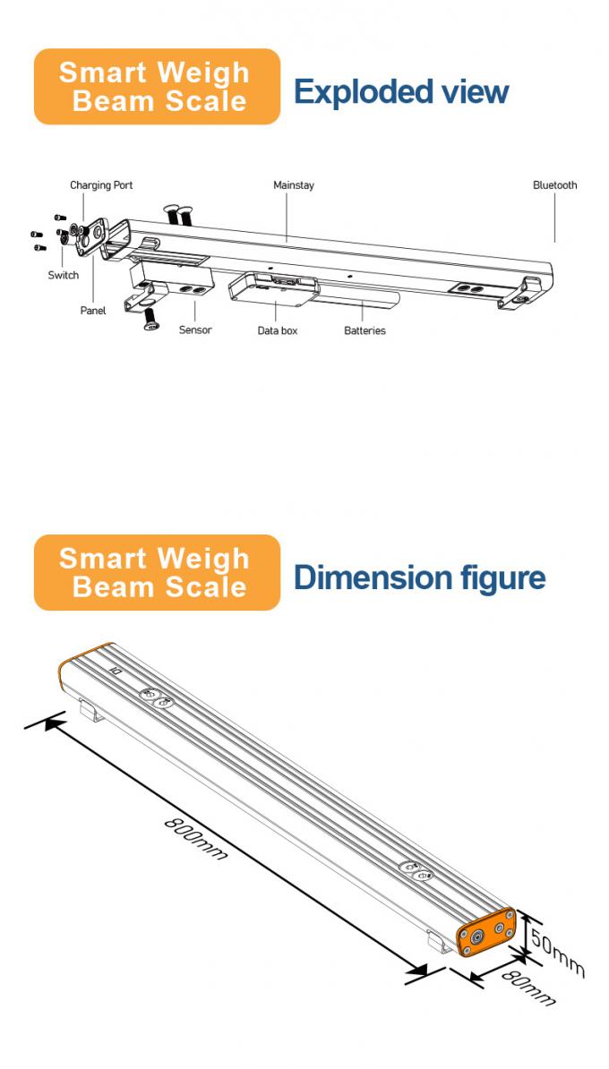 Smart Strip Scale Pallet Beam Scale 1500kg Bluetooth Digitaal 2