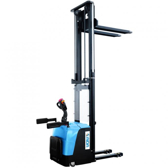 Aangedreven Walkie Stacker Palet Jack Truck 3000 lbs Capaciteit Stand op elektrische hydraulische vorkheftruck 2