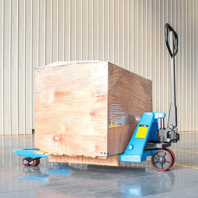 Hydraulische handmatige pallettruck 2000kg blauw poeder gecoate afwerking 3