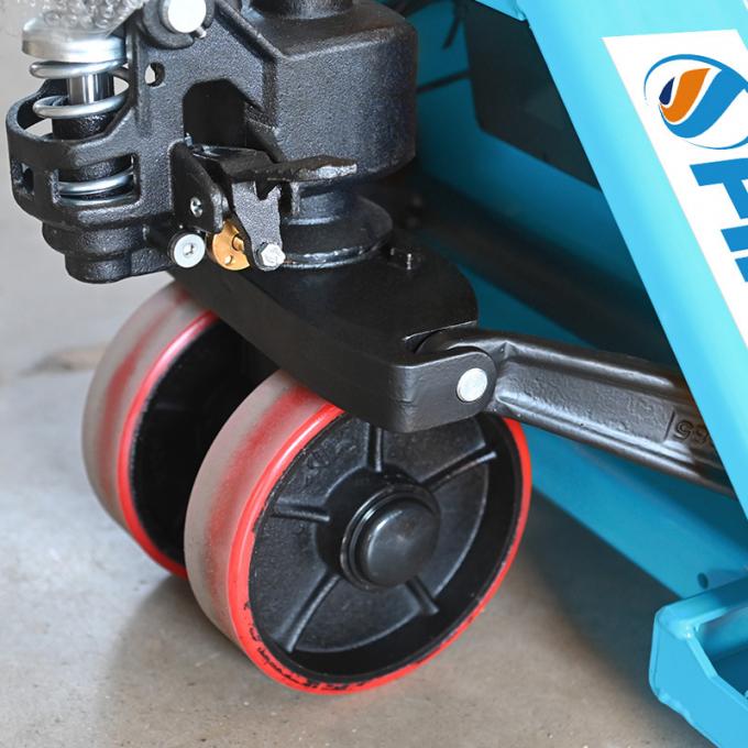 Mechanische handmatige hydraulische palletlifter, handmatige pomptruck vorkhef met weegschaal 2500kg 2