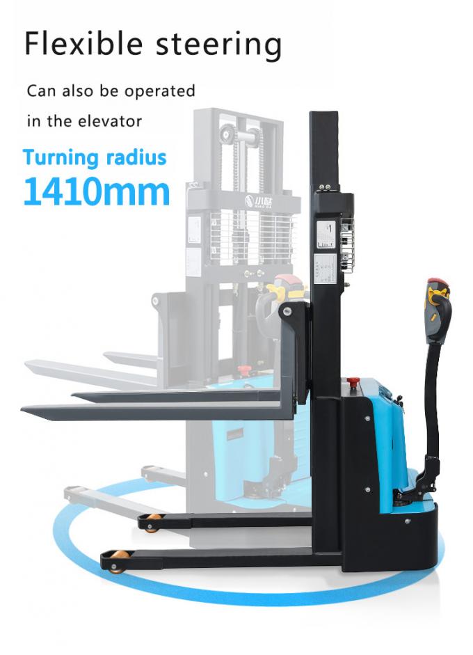 Loodzuur Volledig elektrische stapler batterij pallet stapler vorkheftruck Stand On High Efficiency 3