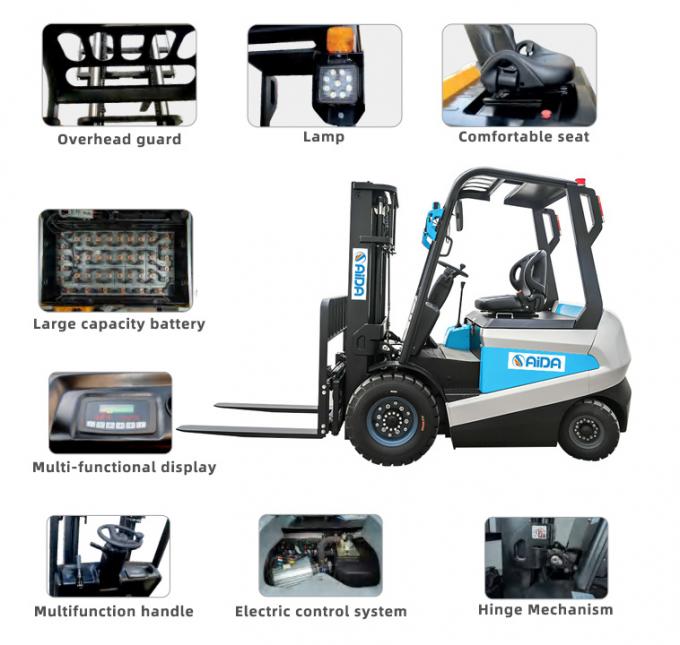 Lithium Ion Mini Elektrisch aangedreven vorklift 3000 mm Lift Hoogte zitten elektrische vorklift 0