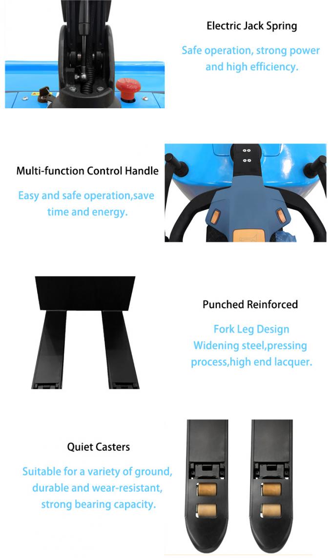 CE-gecertificeerde stand op elektrische pallet jack, lithium elektrische hydraulische pallet jack 1
