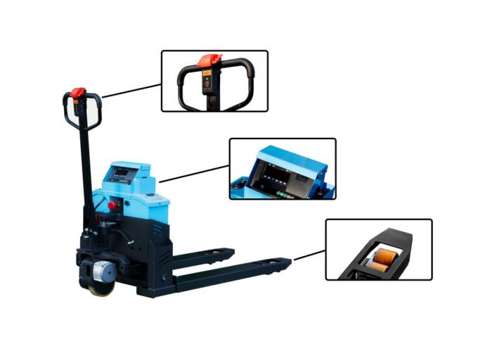 Elektrisch aangedreven pallet jack met een laadvermogen van 2 ton en een weegschaal van 500 g 0