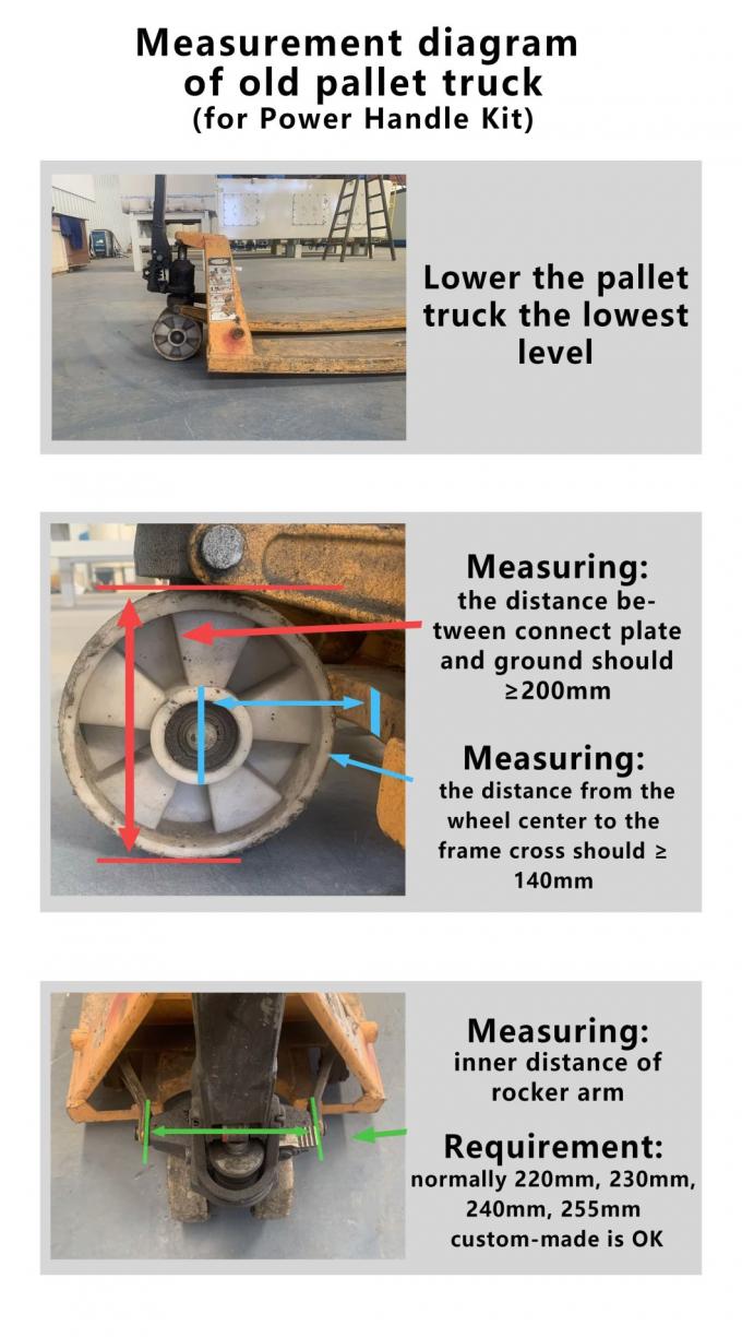 Power Traction Handle Kit voor het retrofiteren van oude pallettrucks of platformtrucks 1